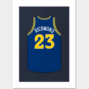 Mitch Richmond Golden State Jersey Blue Posters and Art